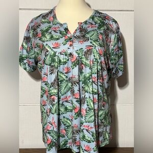 Allegrace 4x tropical blouse NWOT 26”length